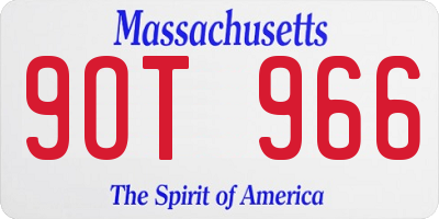 MA license plate 9OT966