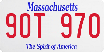 MA license plate 9OT970