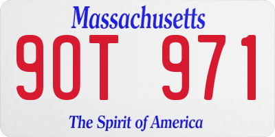 MA license plate 9OT971