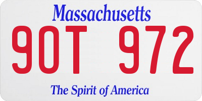 MA license plate 9OT972