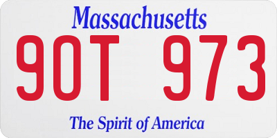 MA license plate 9OT973