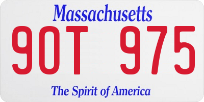 MA license plate 9OT975