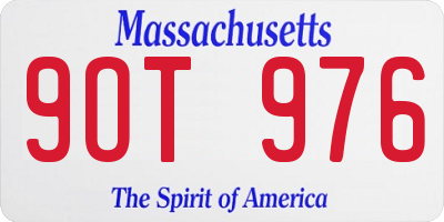 MA license plate 9OT976