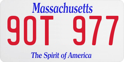 MA license plate 9OT977
