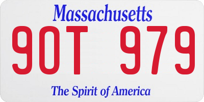 MA license plate 9OT979