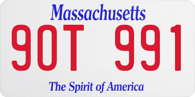 MA license plate 9OT991