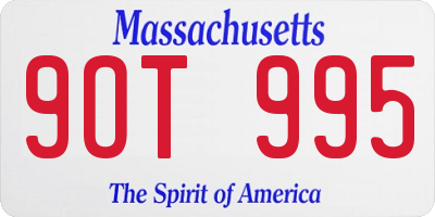 MA license plate 9OT995
