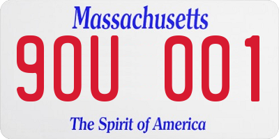 MA license plate 9OU001