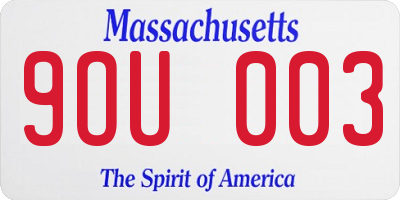 MA license plate 9OU003