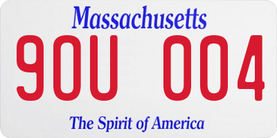 MA license plate 9OU004