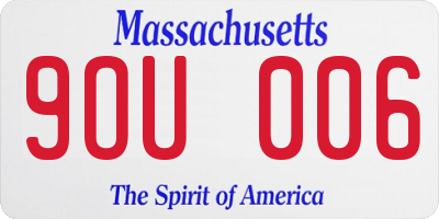 MA license plate 9OU006