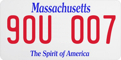 MA license plate 9OU007