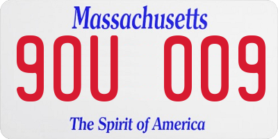 MA license plate 9OU009