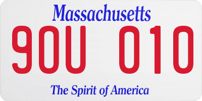 MA license plate 9OU010