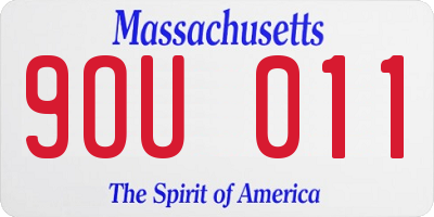 MA license plate 9OU011