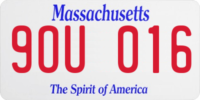 MA license plate 9OU016