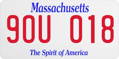 MA license plate 9OU018