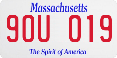 MA license plate 9OU019