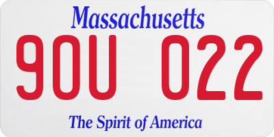 MA license plate 9OU022
