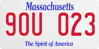 MA license plate 9OU023