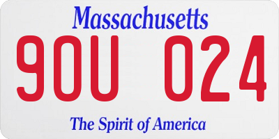 MA license plate 9OU024