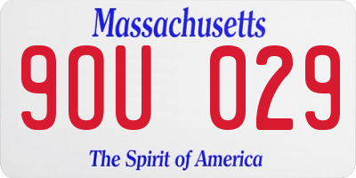 MA license plate 9OU029
