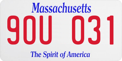 MA license plate 9OU031