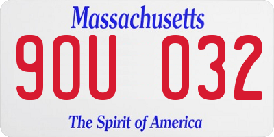 MA license plate 9OU032