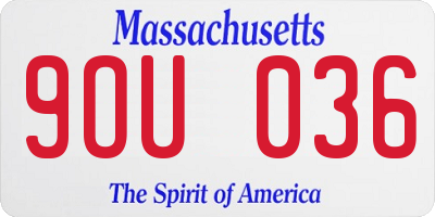 MA license plate 9OU036