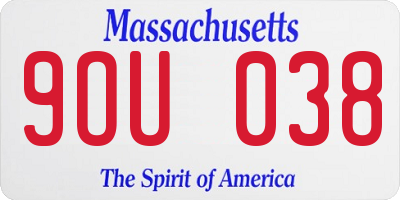 MA license plate 9OU038