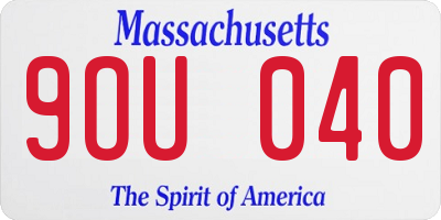 MA license plate 9OU040