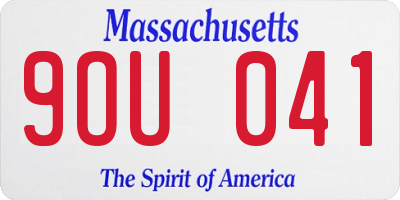 MA license plate 9OU041