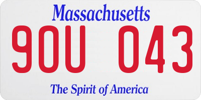 MA license plate 9OU043