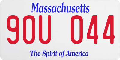 MA license plate 9OU044