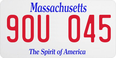 MA license plate 9OU045