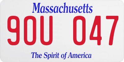MA license plate 9OU047