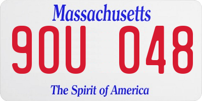 MA license plate 9OU048
