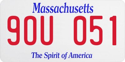 MA license plate 9OU051