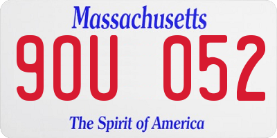 MA license plate 9OU052