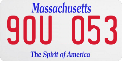 MA license plate 9OU053