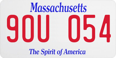 MA license plate 9OU054