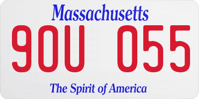 MA license plate 9OU055