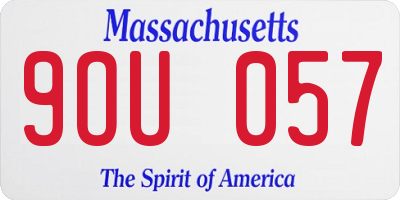 MA license plate 9OU057