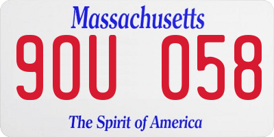 MA license plate 9OU058