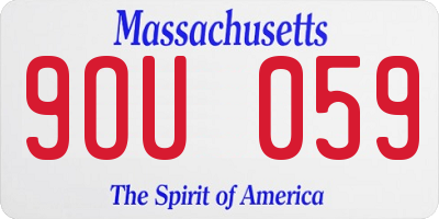 MA license plate 9OU059
