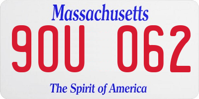 MA license plate 9OU062