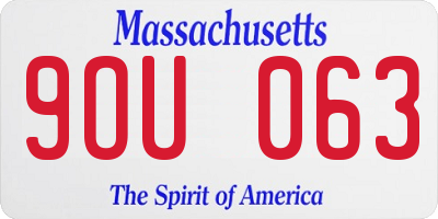 MA license plate 9OU063