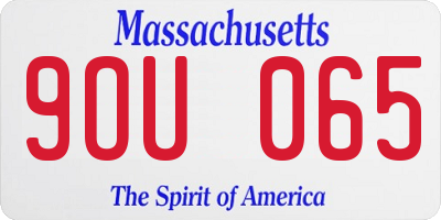 MA license plate 9OU065