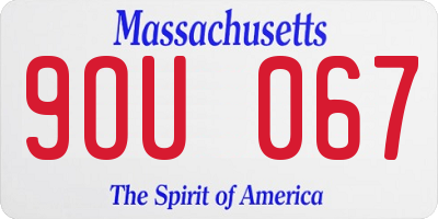 MA license plate 9OU067