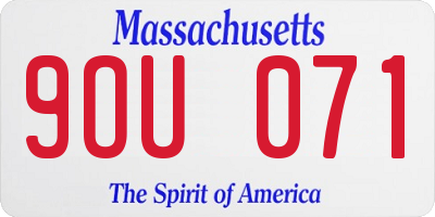 MA license plate 9OU071